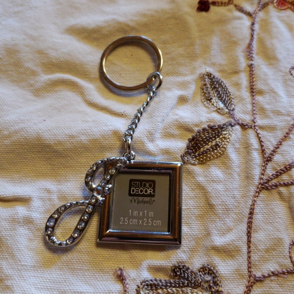 Silver "J" keychain